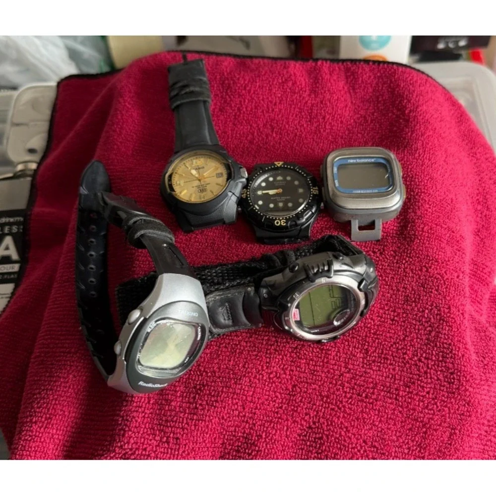 Lot of 5 Wristwatches – Casio, Coleman, RadioShack, New Balance – Untested/For P